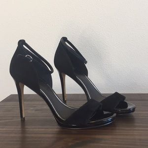 WHBM - suede and patent leather heels